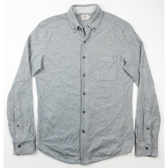 Faherty Thompson Pique Button Down Shirt Men's Small Gray Long Sleeve MXF2207 - Picture 2 of 13